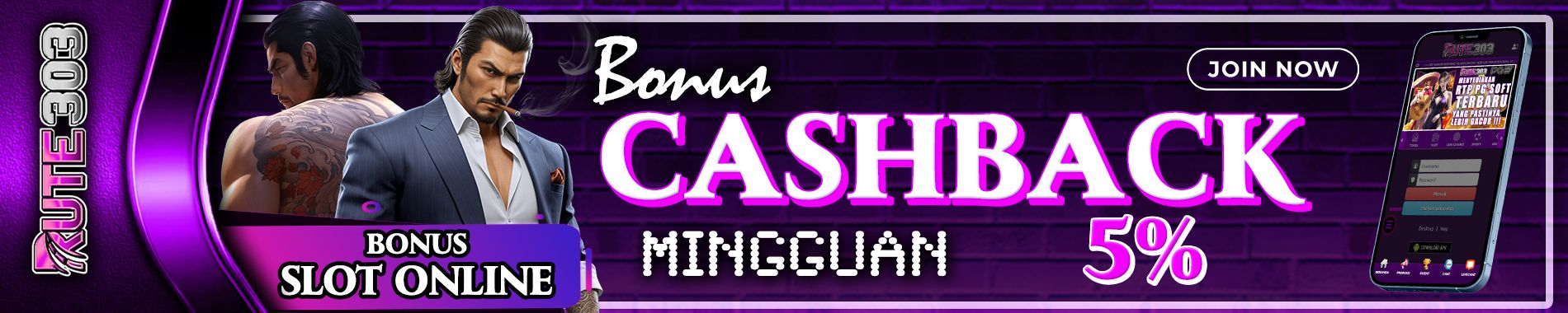CASHBACK MINGGUAN SLOT 5%